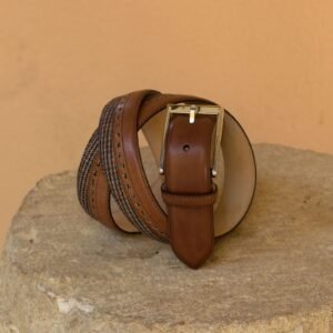SunValley Belt in Tweed & Med Brown