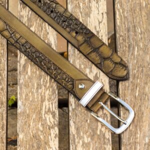 White and Olive Marseille Belt