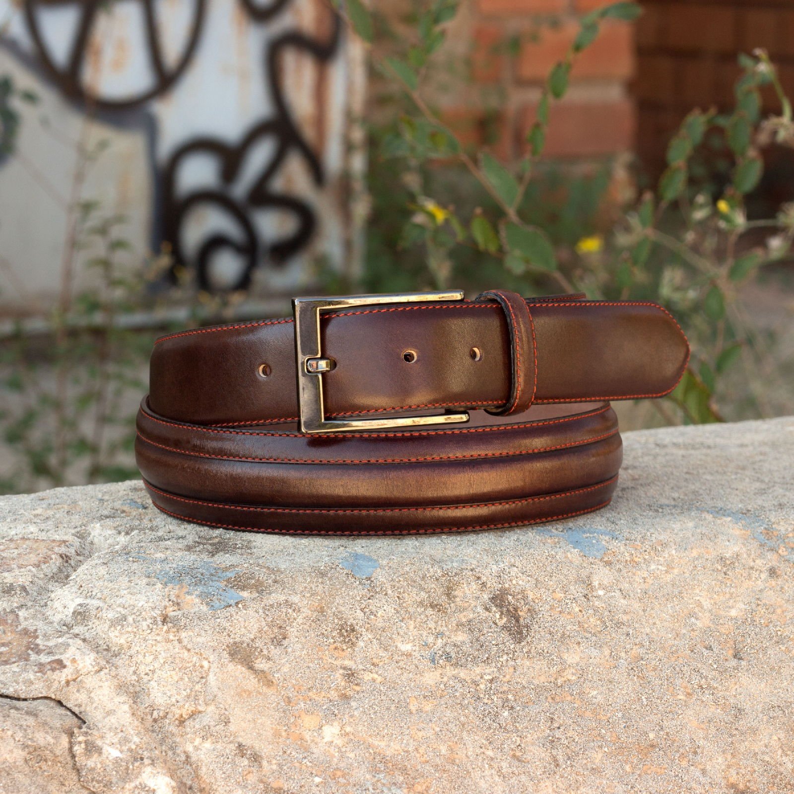 Dark Brown Painted Calf Venice Belt