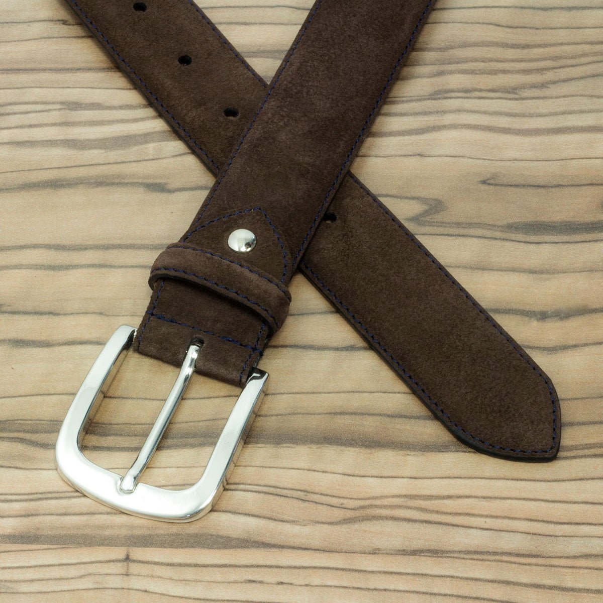Dark Brown Lux Suede Hamptons Belt