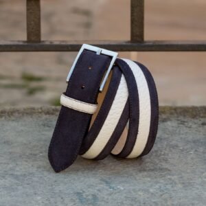 Elegant Navy Lux Suede Venice Belt