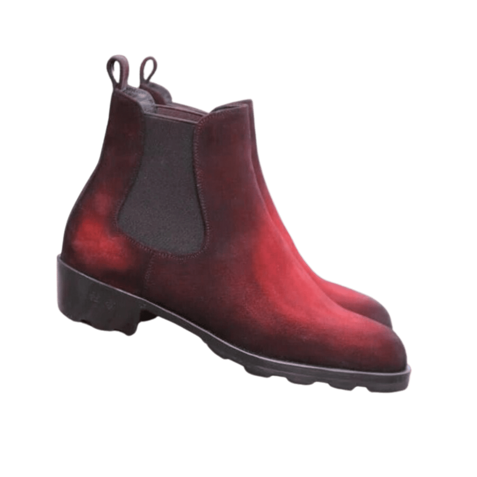 Suede Sensation in Red or Brown Cow Suede Leather Flat Bottom