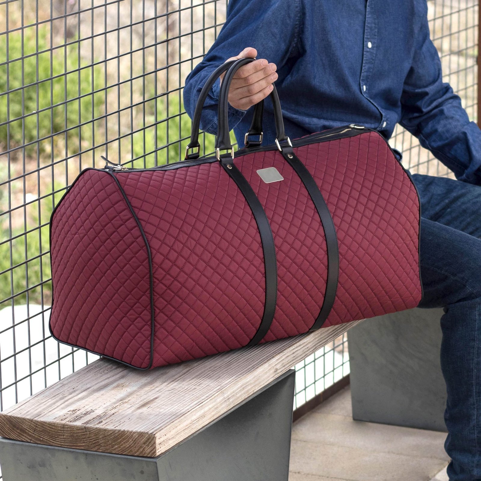 Spacious Durable Leather Travel Duffle Bag