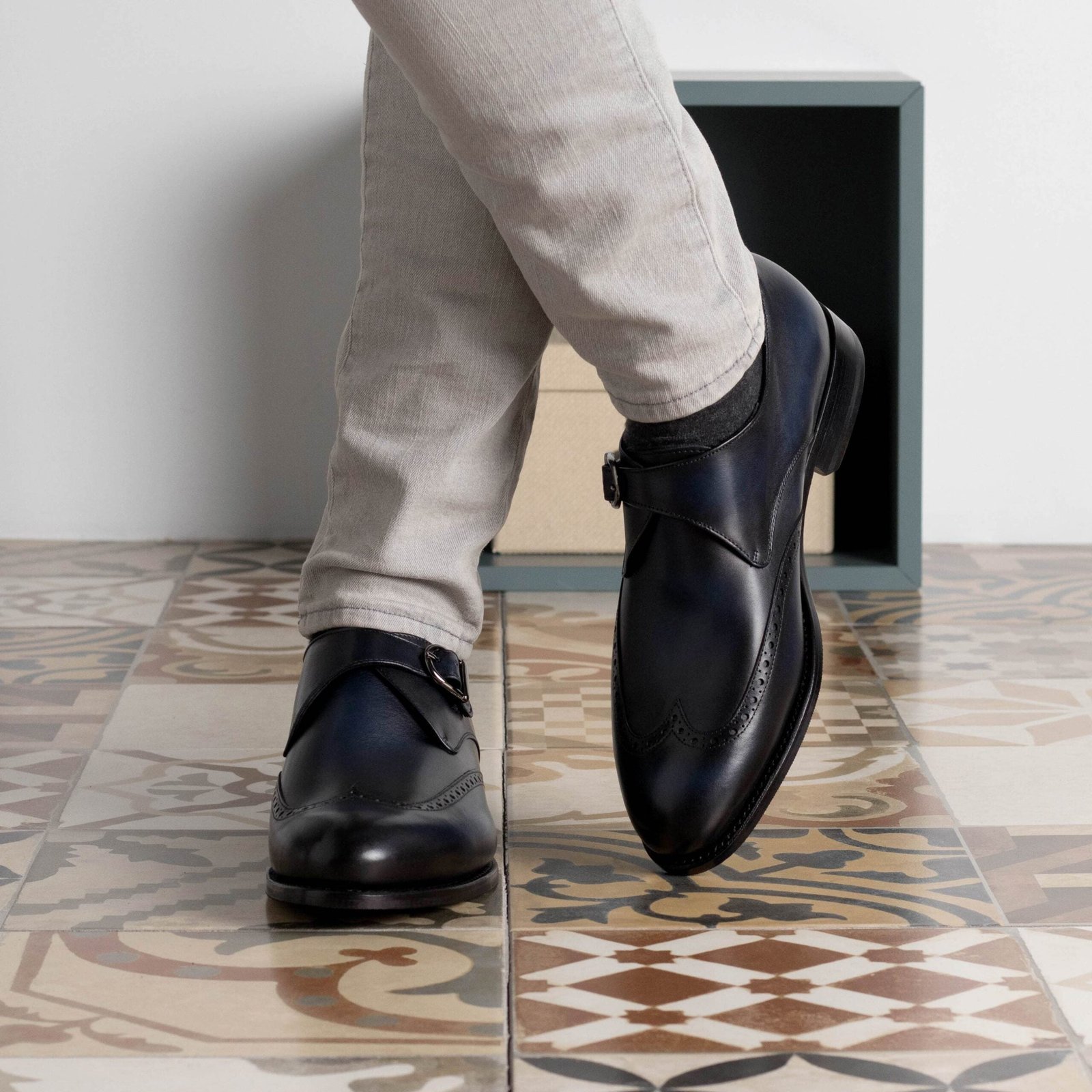 Navy Single Monk Strap Dress Shoe - Image 5