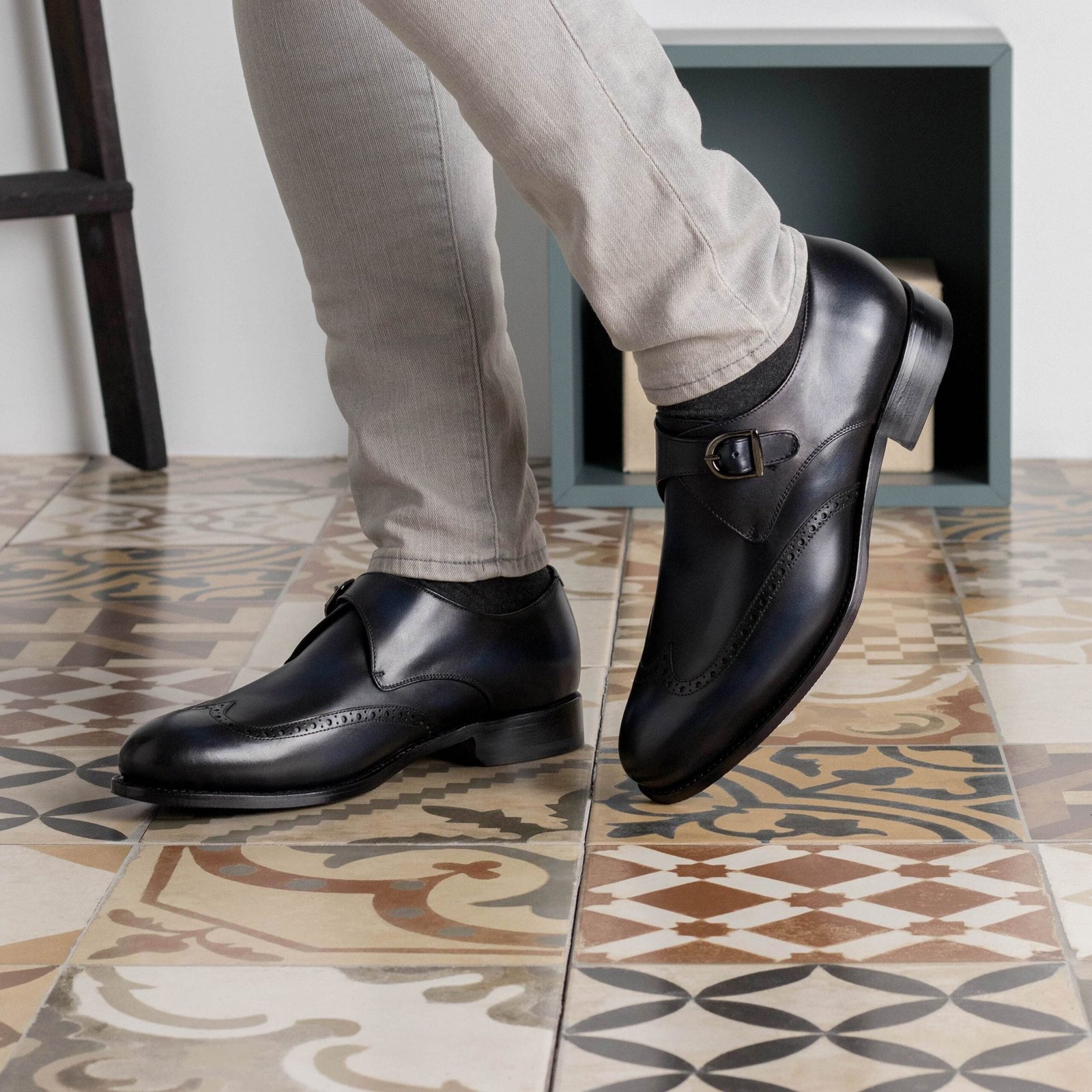 Navy Single Monk Strap Dress Shoe - Image 6