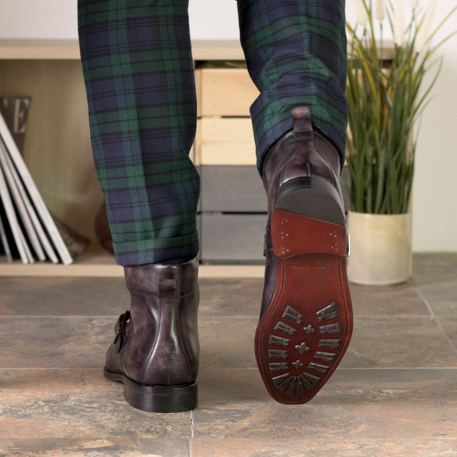 Aubergine Patina Hiking Boot Classic Elegance - Image 5