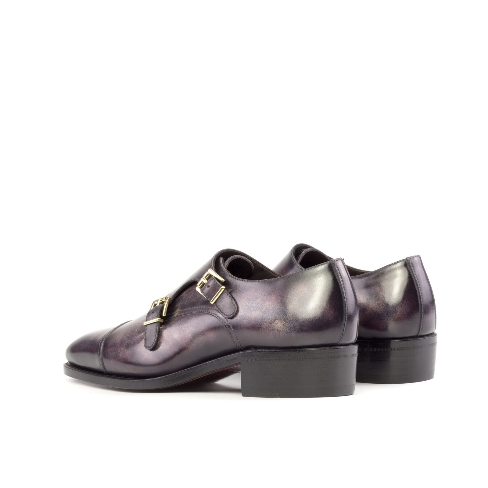 Elegant Aubergine Double Monk Shoes - Image 3