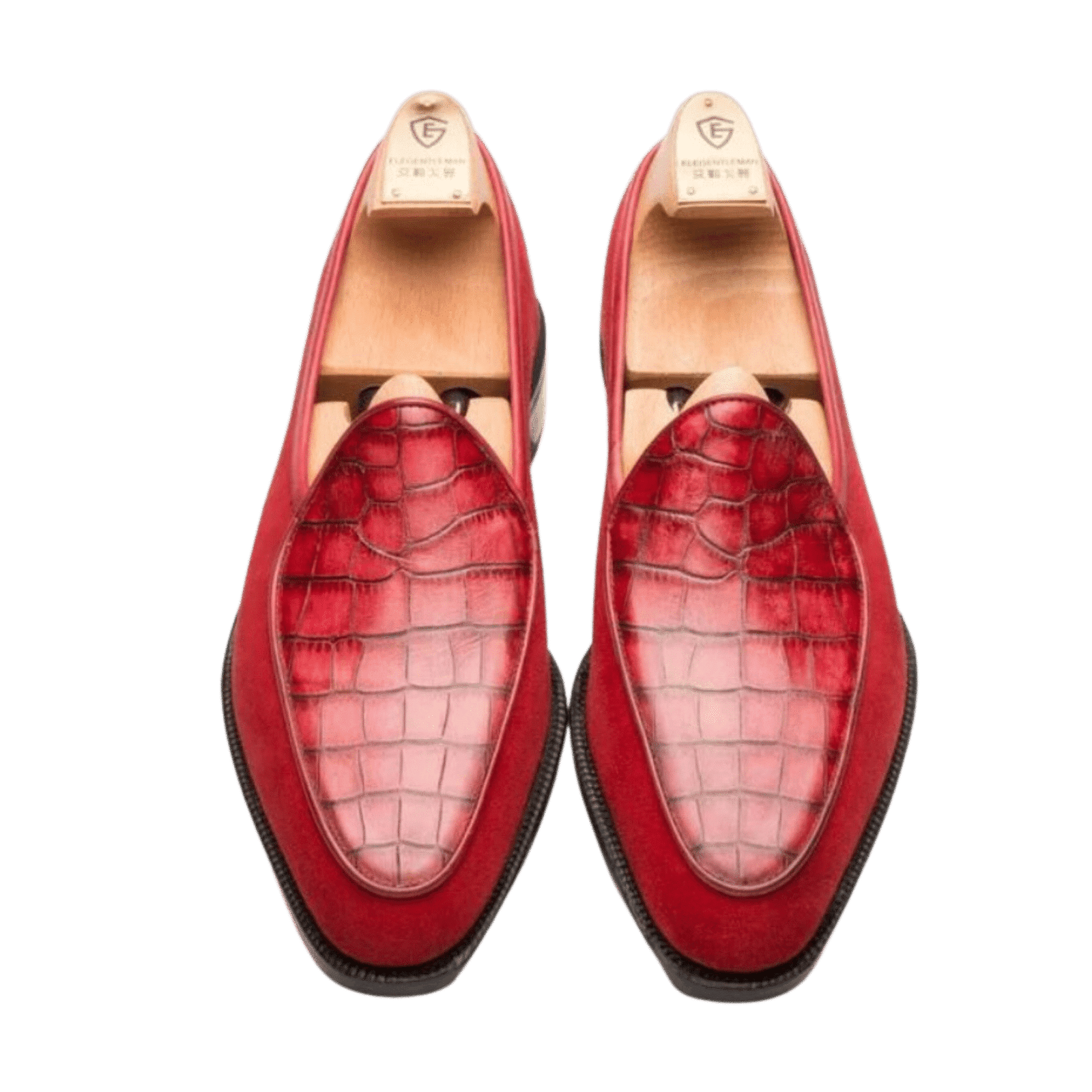 Red Hot Goodyear Flat Bottom in Cow Leather