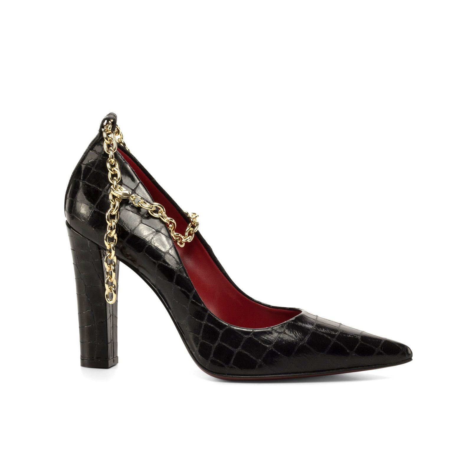 Women's Florence Black Croco Heels - Image 2