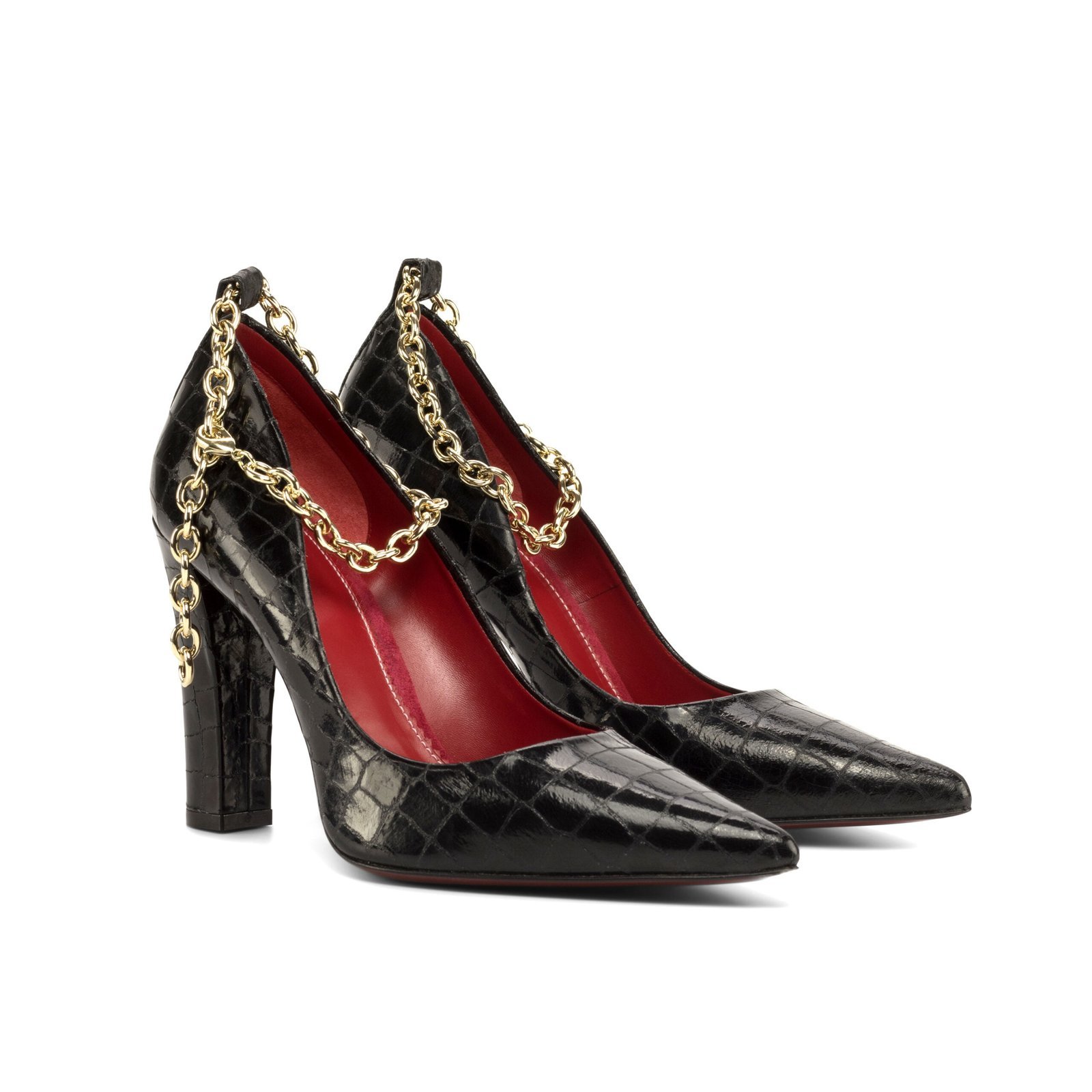 Women's Florence Black Croco Heels - Image 3