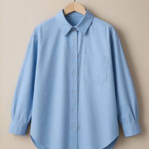 Light Blue Modern Oversized Cotton Shirt
