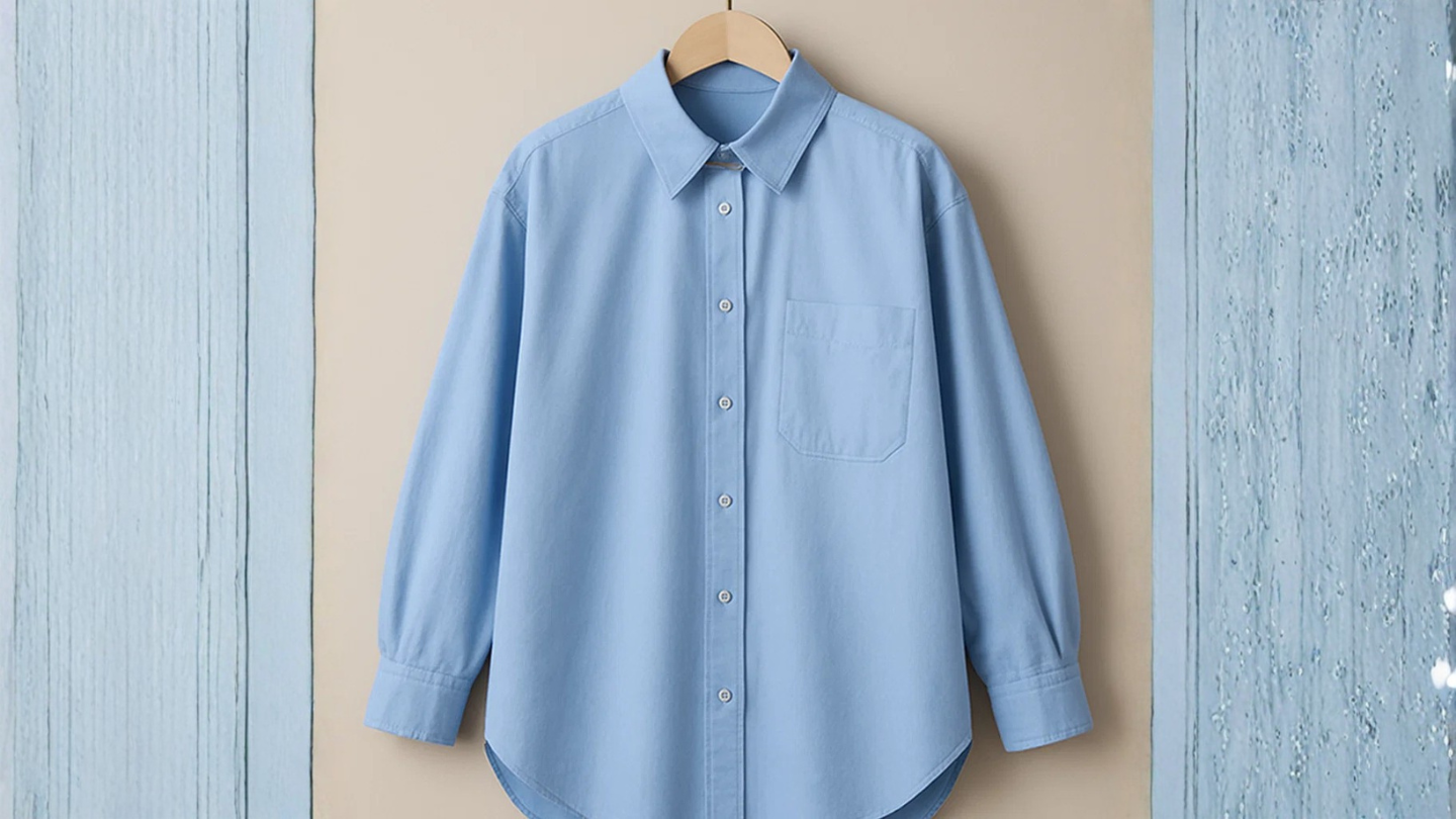 Light Blue Modern Oversized Cotton Shirt